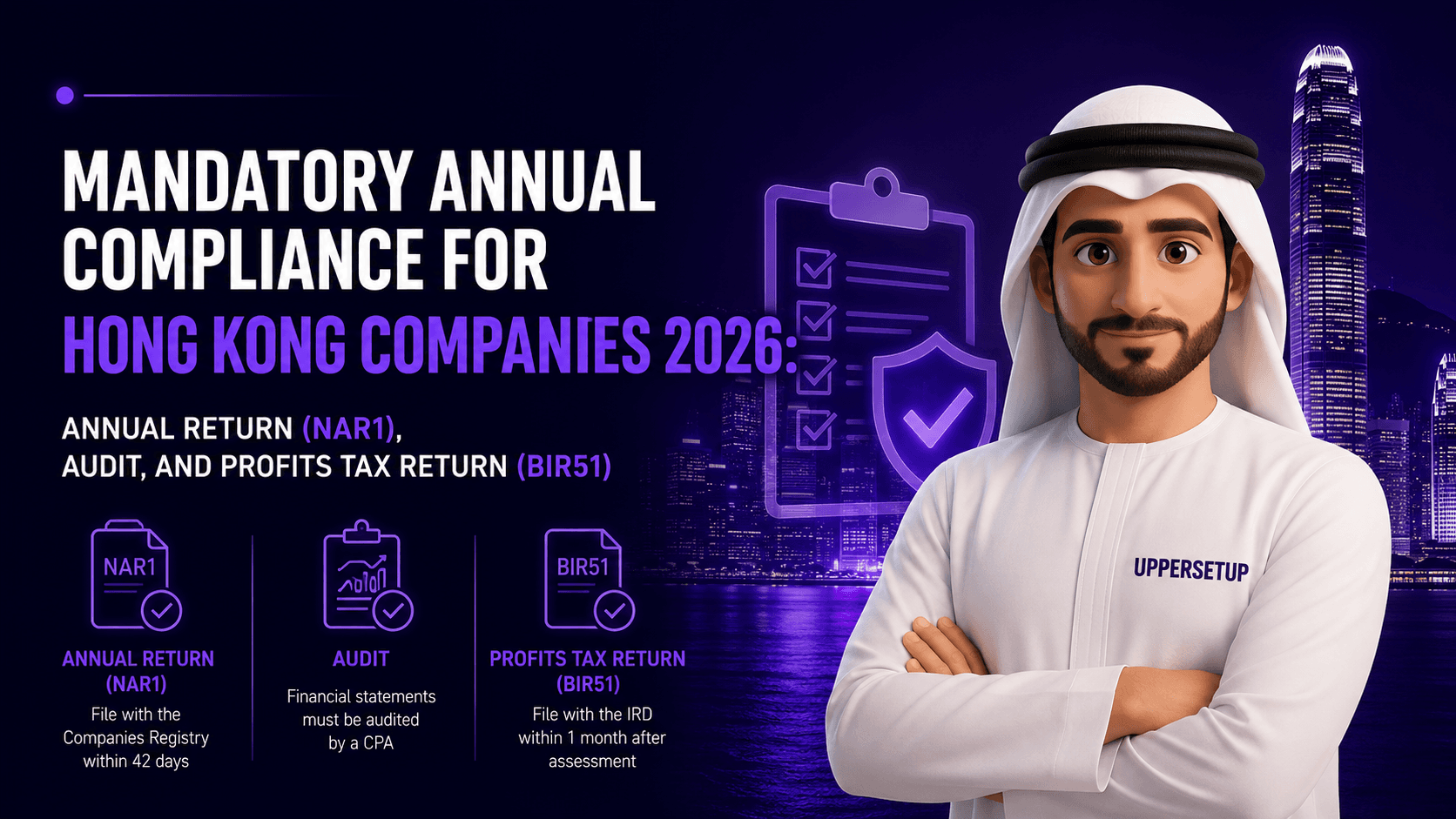 Mandatory Annual Compliance for Hong Kong Companies 2026: Annual Return (NAR1), Audit, and Profits Tax Return (BIR51)
