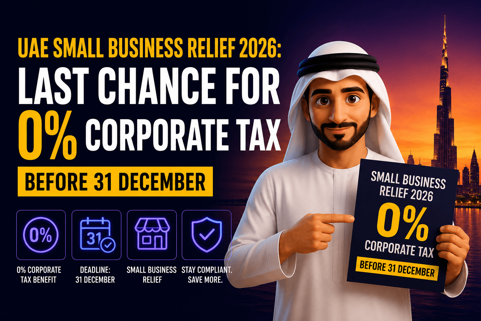 UAE Small Business Relief 2026: Last Chance for 0% Corporate Tax Before 31 December