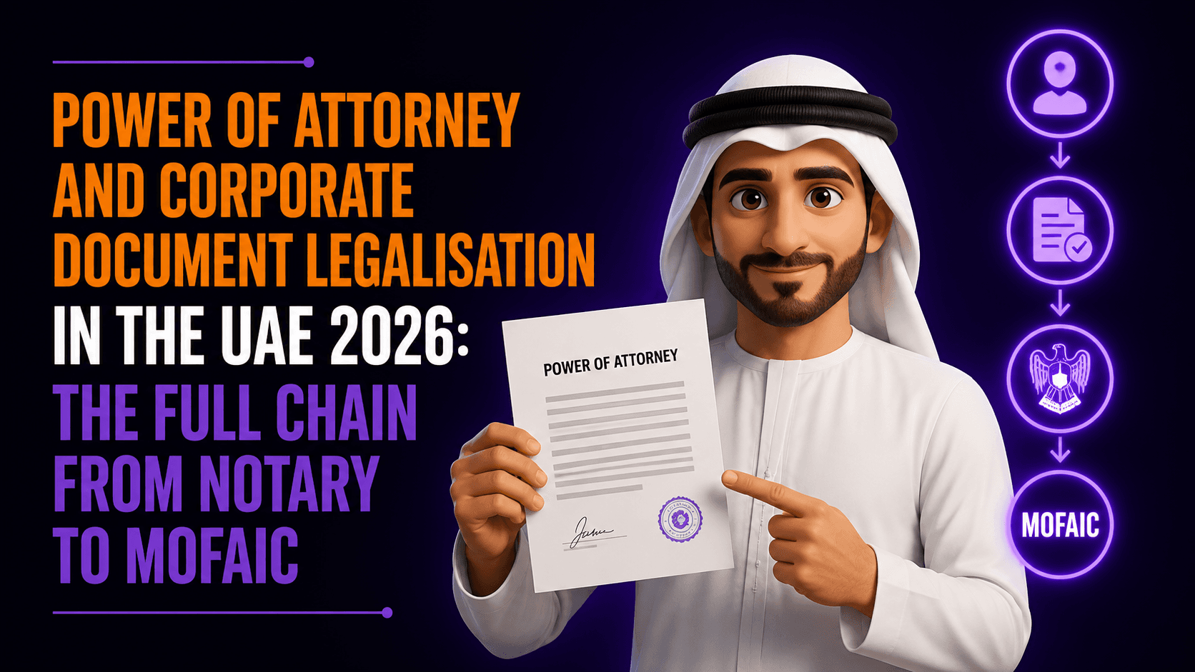 Power of Attorney and Corporate Document Legalisation in the UAE 2026: The Full Chain from Notary to MOFAIC
